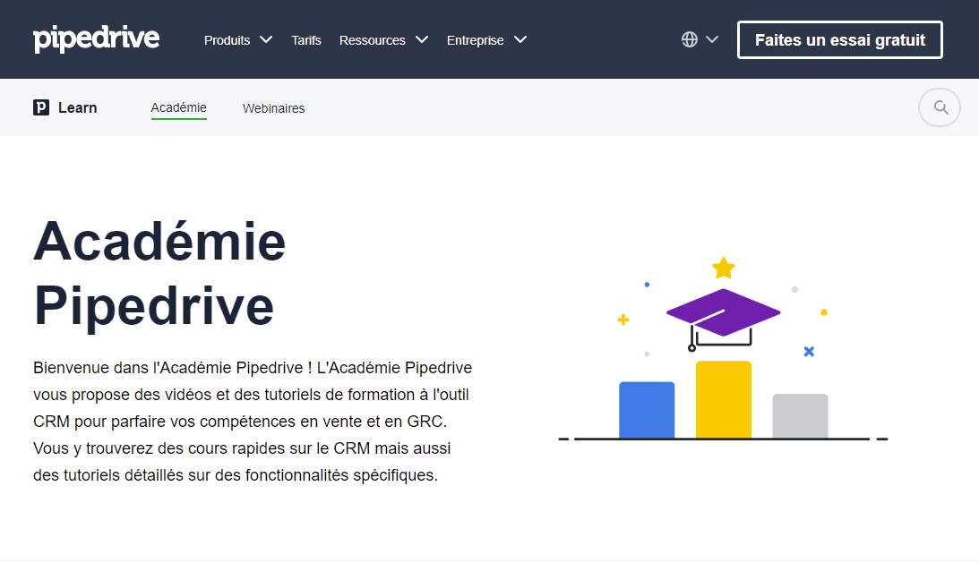 Pipedrive Academy Learning Center Example