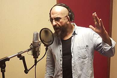 Voice actor in studio